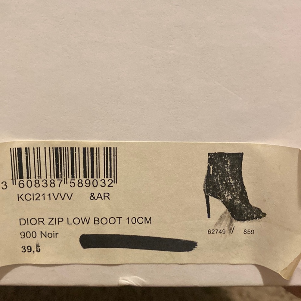 Dior zip low peep toe booties 10cm Noir